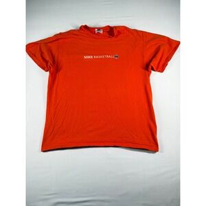 Nike Basketball T Shirt Orange Large Mens Short Sleeve Cotton Casual